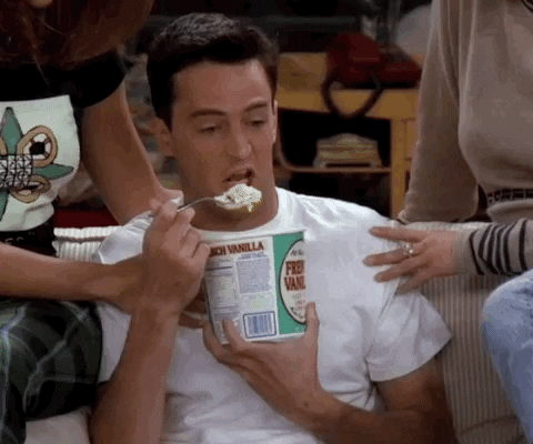 chandler bing icecream.gif