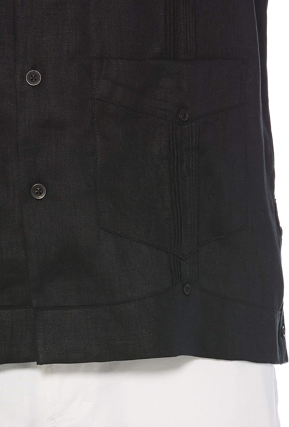 Thumbnail: Men's 100% Linen Four-Pocket Short Sleeve Button-Down Guayabera Shirt