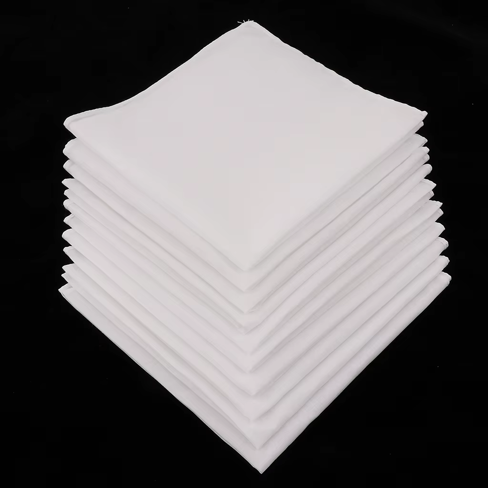 Thumbnail: 5/10Pcs Mens White Handkerchiefs Cotton Square