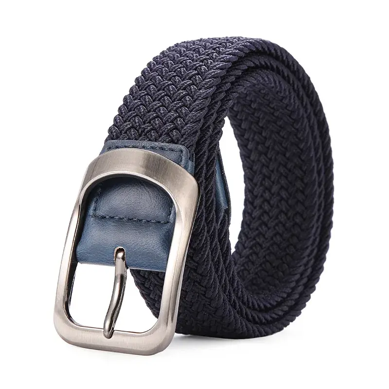 Thumbnail: Elastic Fabric Woven Casual Belt Pin Buckle Expandable Braided