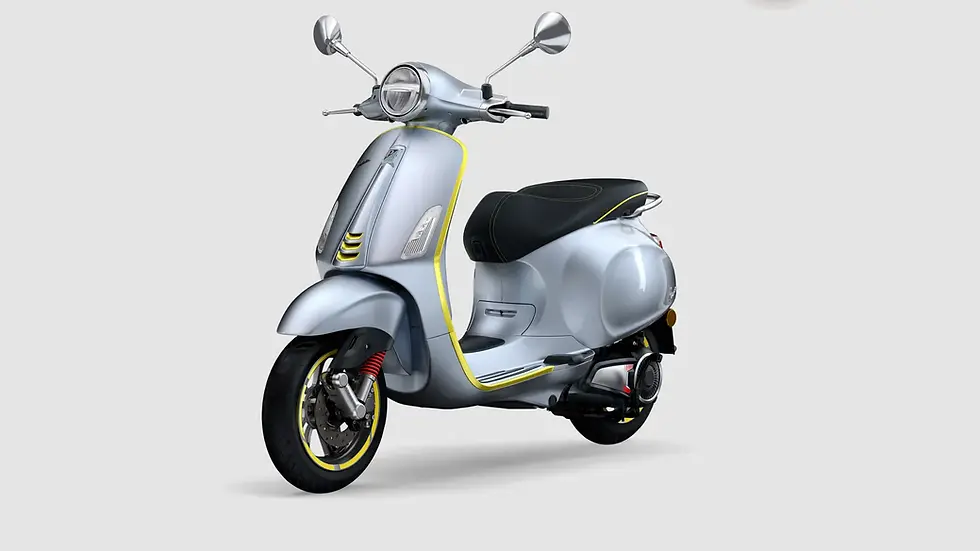 Silber Vespa auf grauem Hintergrund