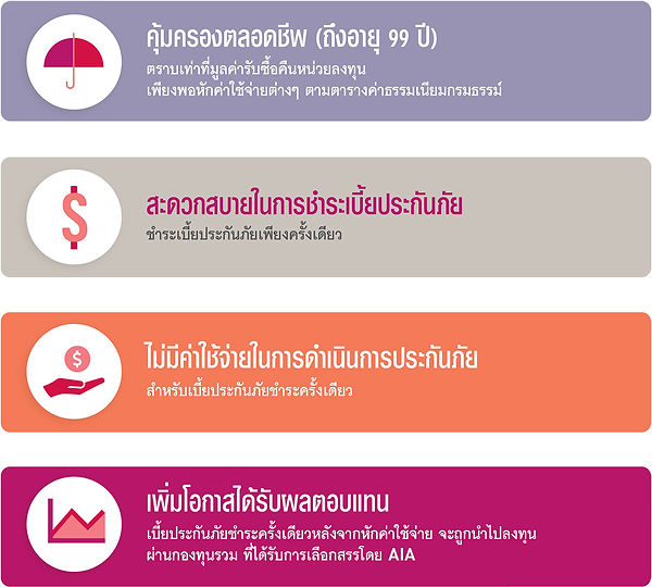 ประกันควบการลงทุน Unit Linked กองทุนรวม AIA รวย เชียงใหม่ ลงทุน มรดก