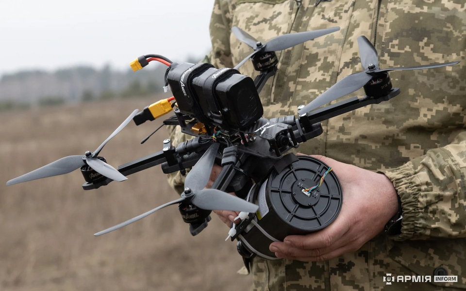 FPV Fibre Optic Drone in Ukraine. Credit: АрміяІнформ