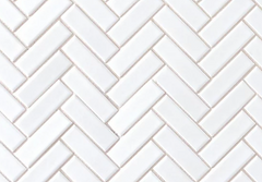 Dynamic white zig zag shower backsplash, adding visual interest and contemporary flair to the bathroom.