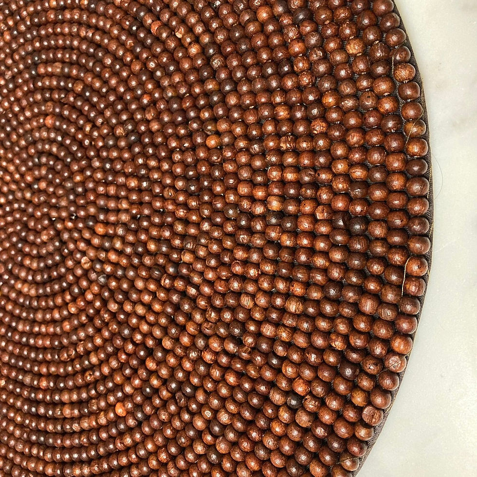Thumbnail: Set of 2 - Handmade Eco-friendly Wooden Bead Placemat -14x14in - sustainable tab