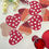 Thumbnail: Valentine's Day table beaded runner, red, beige and white, 13x36inch