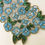 Thumbnail: Handmade beaded spring table runner, blue flowers bed, 12.5x35inch