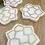 Thumbnail: Natural White Marble with metal inlay, lotus, coaster set  of 4, 4.5x4.5 inch