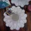 Thumbnail: Set of 6, Handmade beaded placemat, bee on flower tablemat, 14 inch