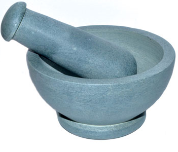 4 1/2" Grey mortar and pestle set