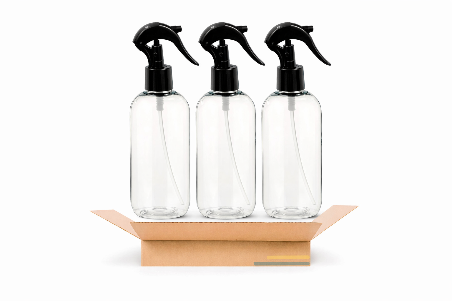 Botella cristal PET cristal 250 ml con atomizador (1-12pz) 