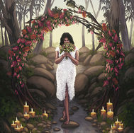 samuel hardidge digital illustration bride in a natural setting