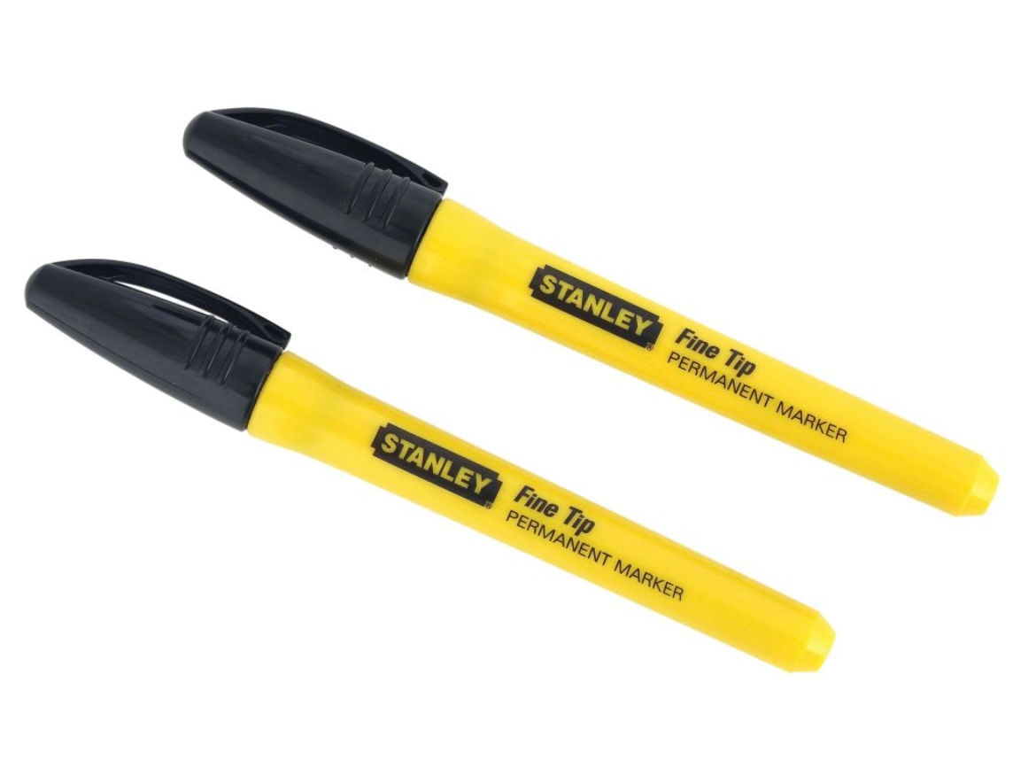 Stanley Black Fine Tip Permanent Marker 2pk