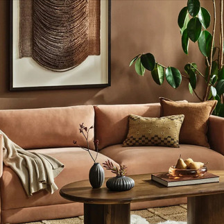 Mocha mousse, couleur de l'année de Pantone. Faubourg Intérieurs, architecte d'intérieur à Bordeaux et Arcachon. Salon. 