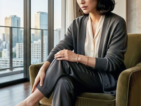 膝の痺れを持つ女性