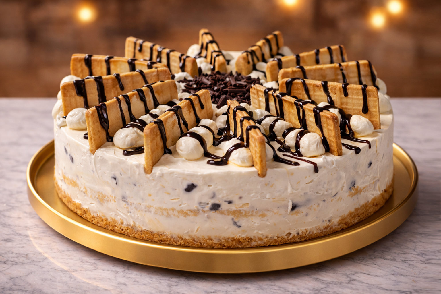 Chocolate Chip & Caramel Swirled Gateau Cake