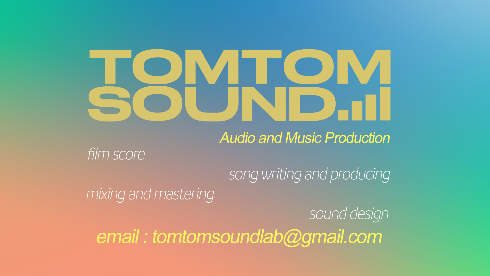 Tomtom Sound รับแต่งเพลงPop เพลงโฆษณา Mixing and Mastering Engineer