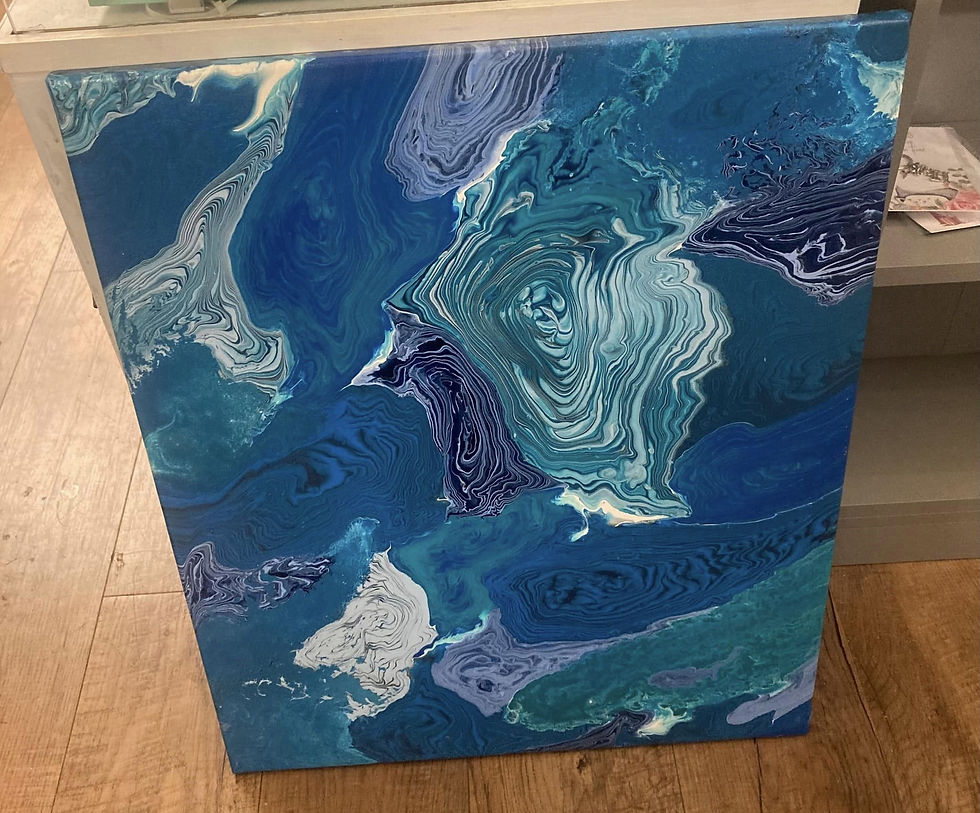 Uniquely Yours - Acrylic Pouring 'Atoll in the Pacific'