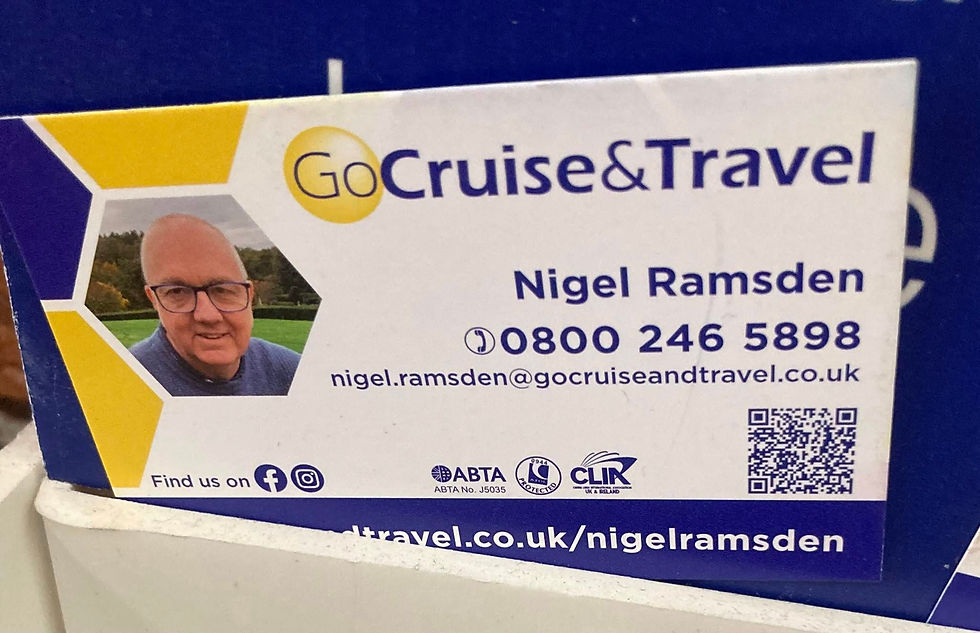 Go Cruise & Travel - Business Card for Travel Rep Nigel