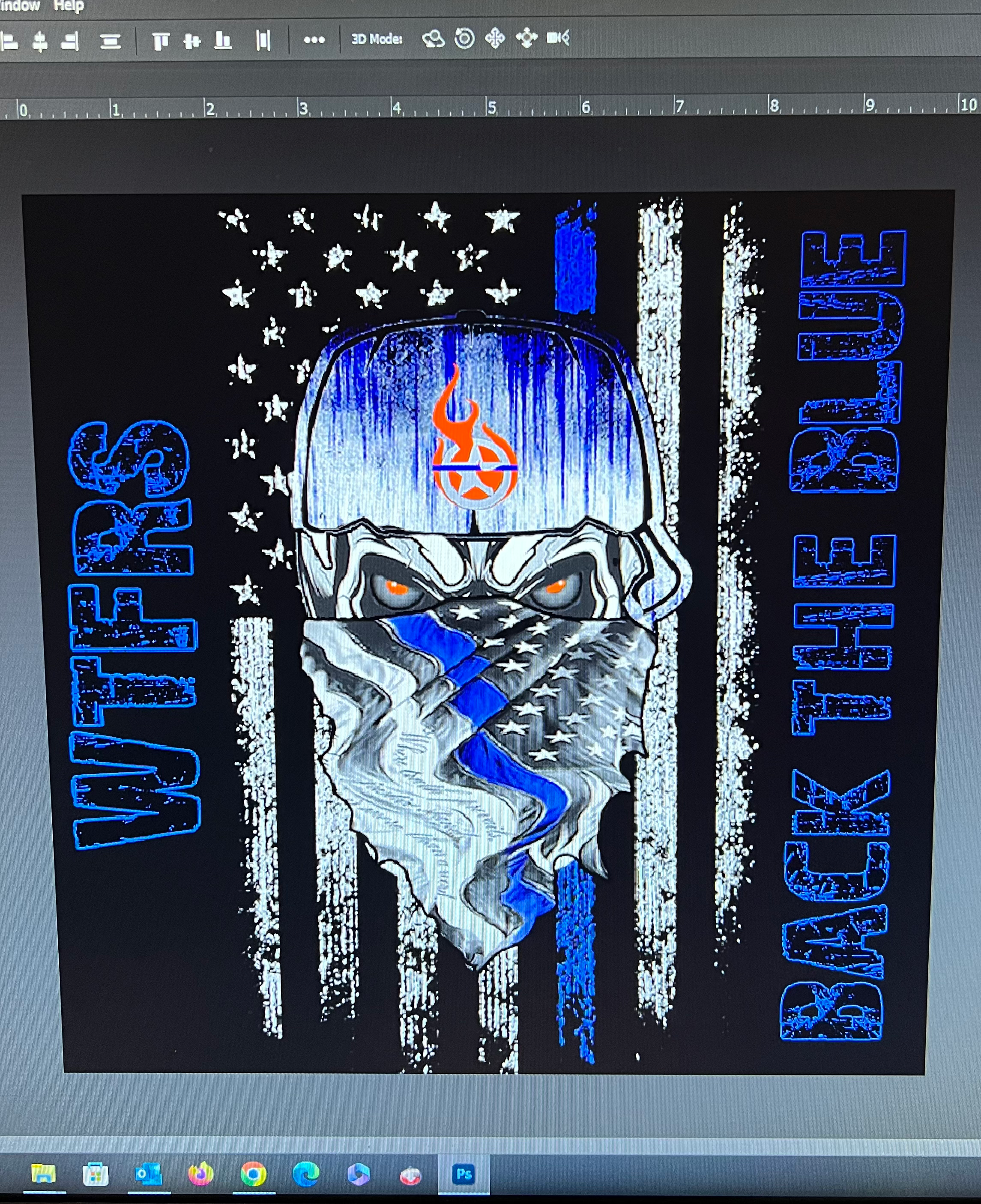 Back The Blue Clutch Skull