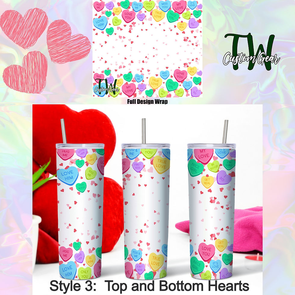 Thumbnail: Conversational Candy Heart Valentine 20oz Skinny Tumblers
