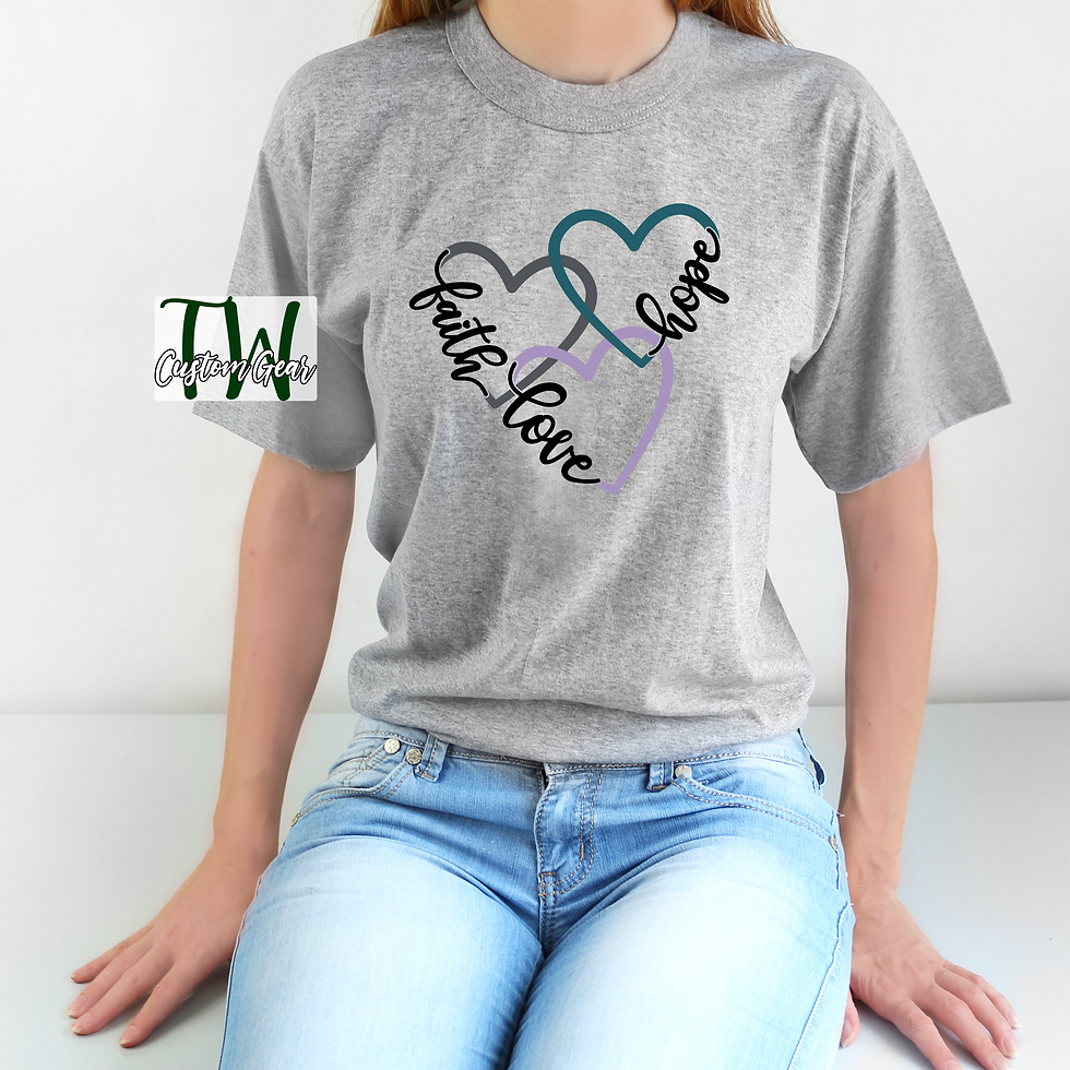 Thumbnail: Faith Hope Love Hearts T-Shirt