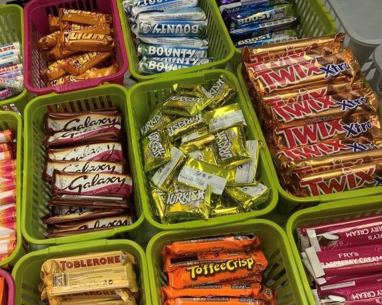 selection of chocolate bars