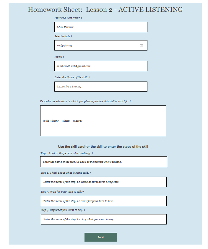 Social Skills - First Page