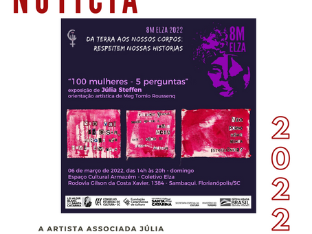 A artista associada Júlia Steffen expõe no Coletivo Elza seu projeto "100 mulheres - 5 perguntas"