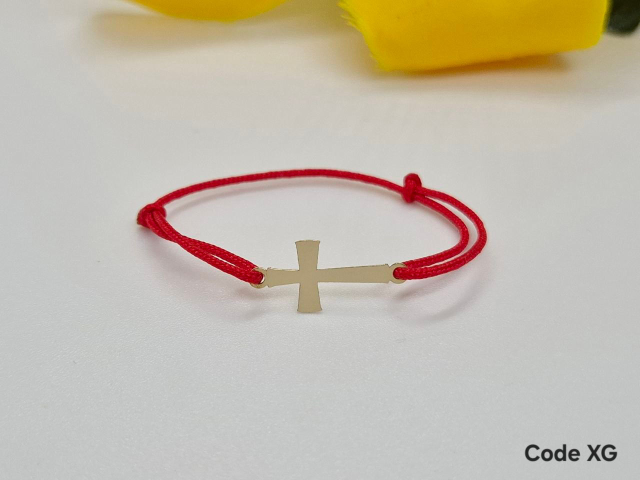 Kids Gold Cross Cord Bracelet