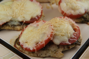 Baked Chicken Pesto with Fresh Tomatoes