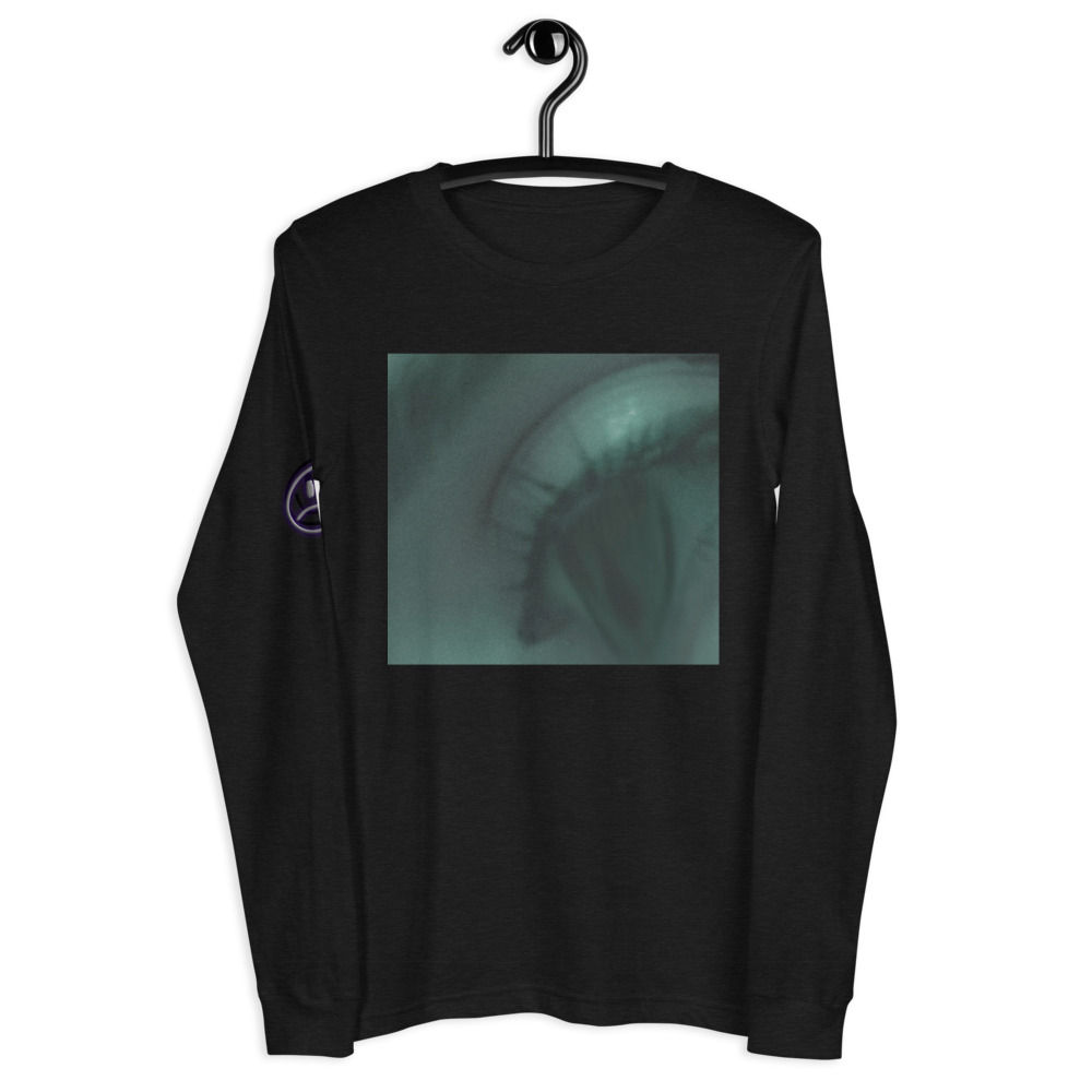 Unisex Long Sleeve Tee Melting Eye/Right Sleeve Smiley/Frowny