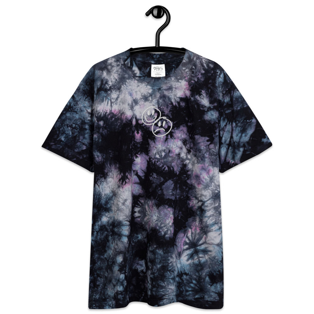 Happy/Sad Oversized tie-dye t-shirt