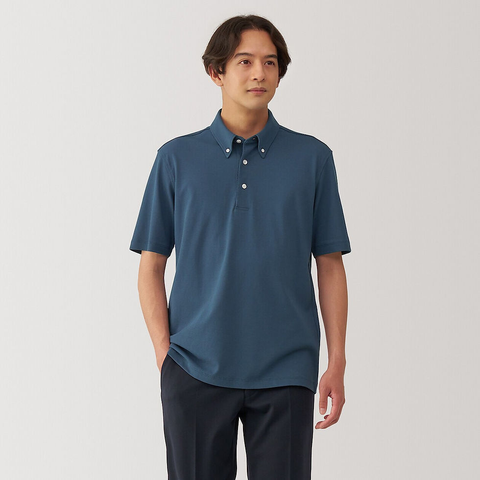 Thumbnail: Mens Cool Touch Pique Button Down Short Sleeve Polo Shirt