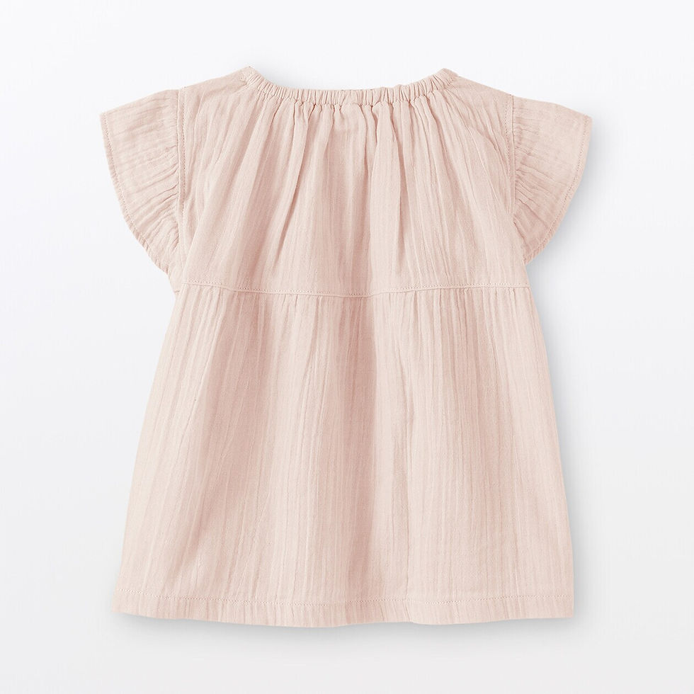 Thumbnail: Babies Crepe Gauze Frill Sleeve Brouse