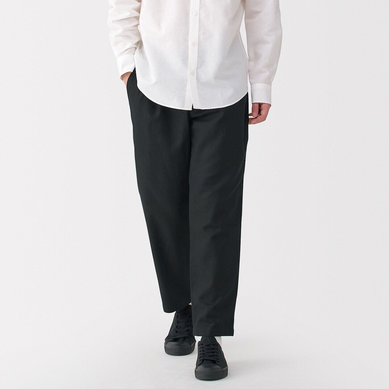 Mens Linen Blend Twill Darted Straight Pants