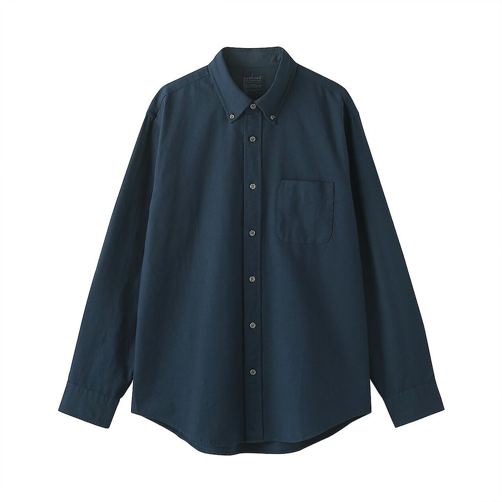 Thumbnail: Mens Washed Oxford Button Down Long Sleeve Shirt