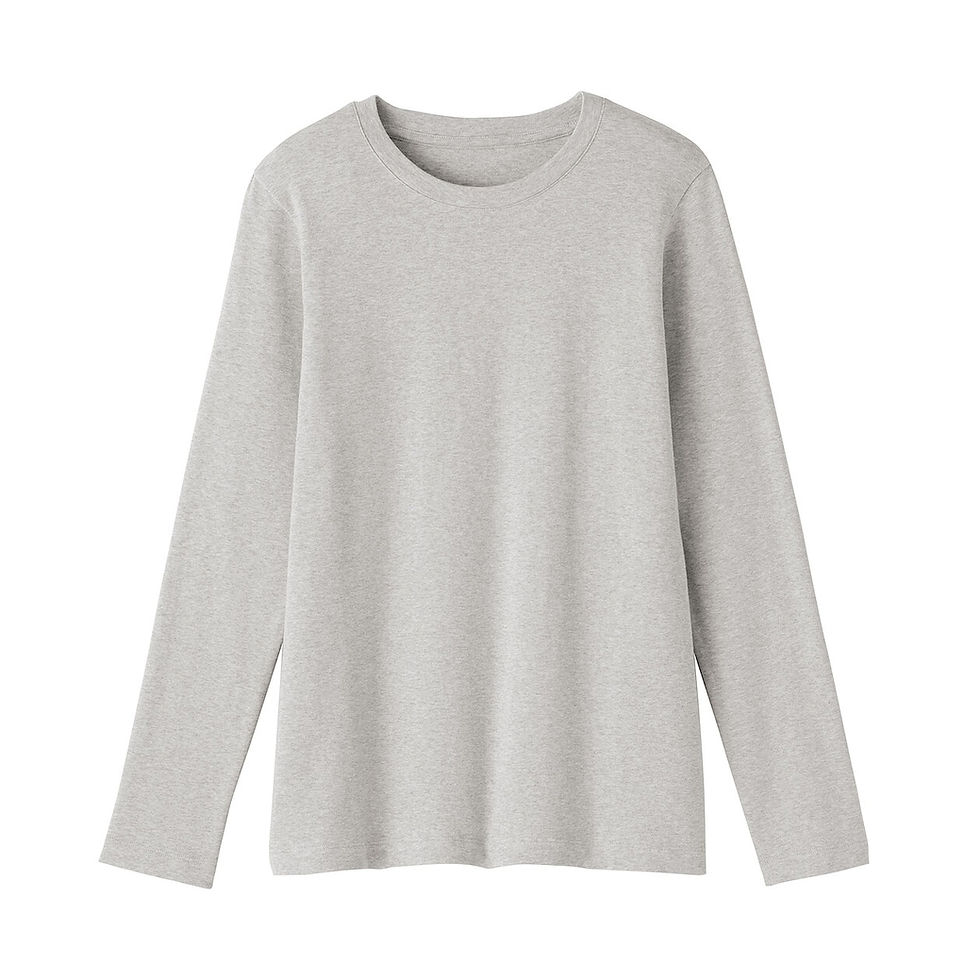 Thumbnail: Womens Brushed Ribbed Crew Neck Long Sleeve T-Shirt