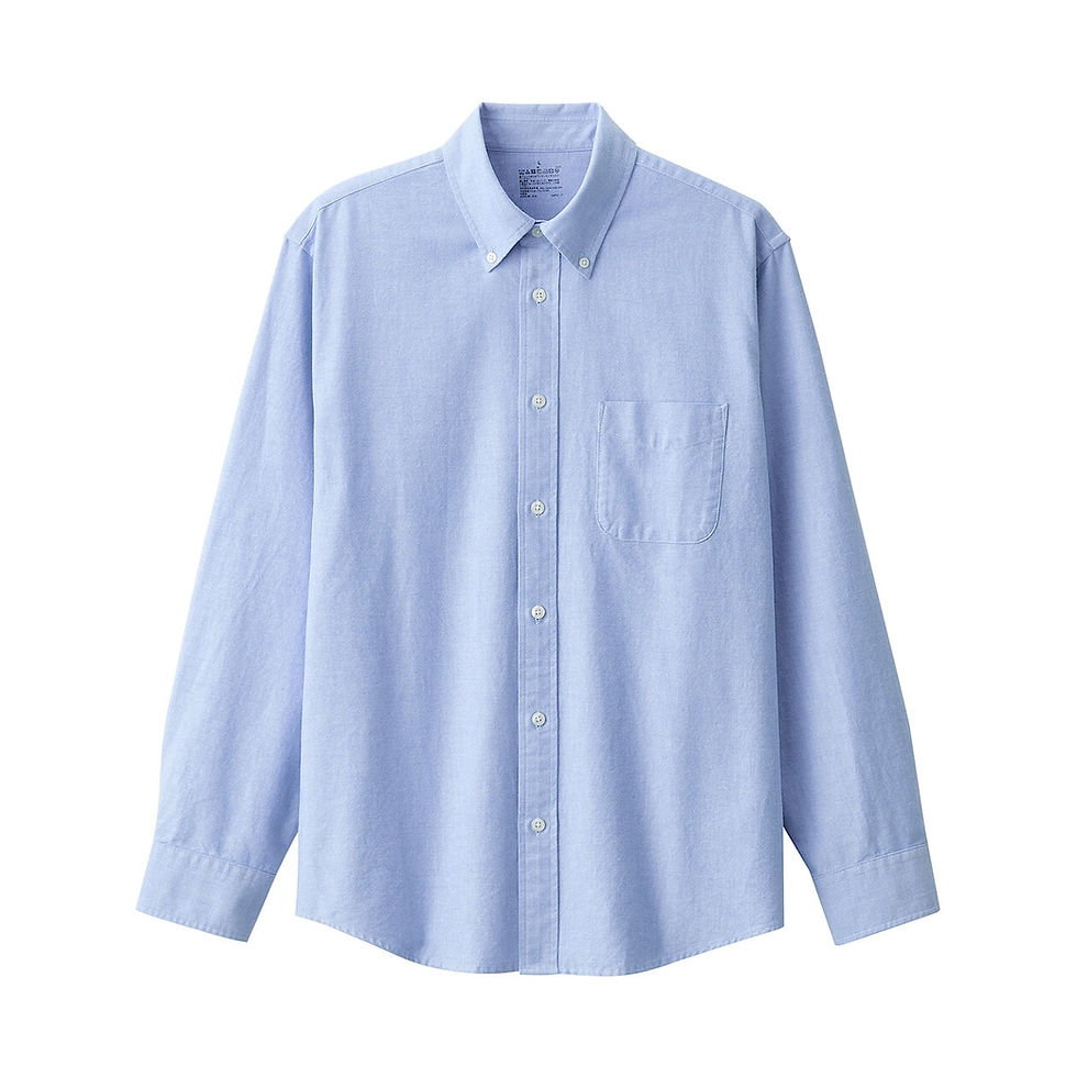 Thumbnail: Mens Washed Oxford Button Down Long Sleeve Shirt
