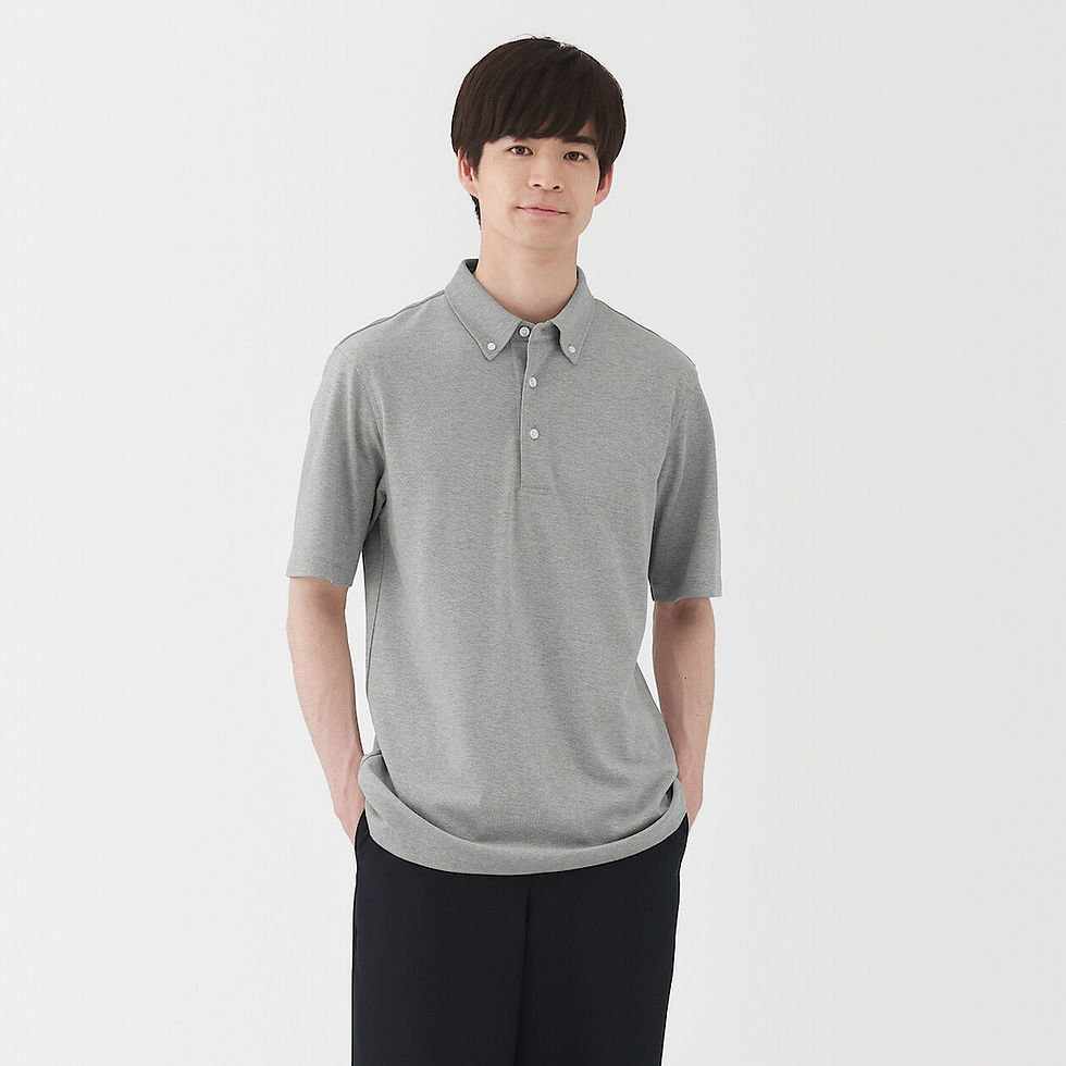 Thumbnail: [A] Mens Cool Touch Pique Button Down Short Sleeve Polo Shirt