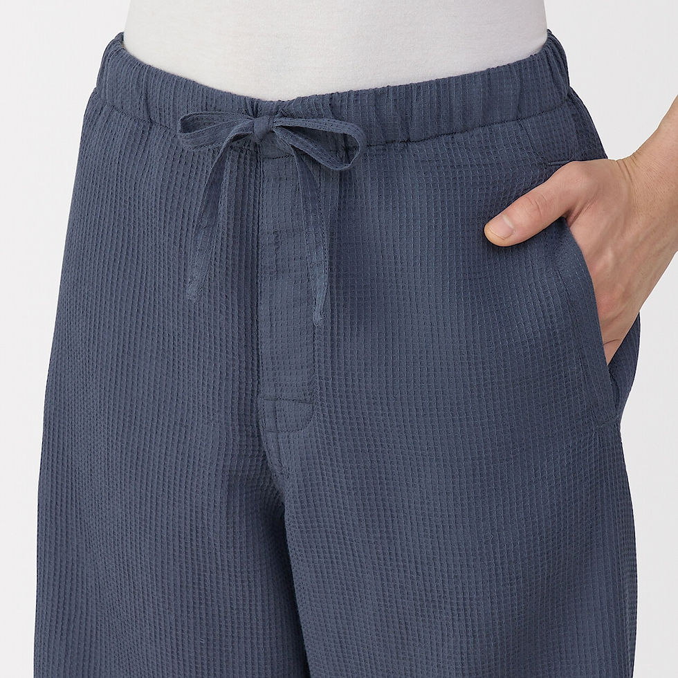 Thumbnail: Mens Lyocell Blended Waffle Weave Jinbei