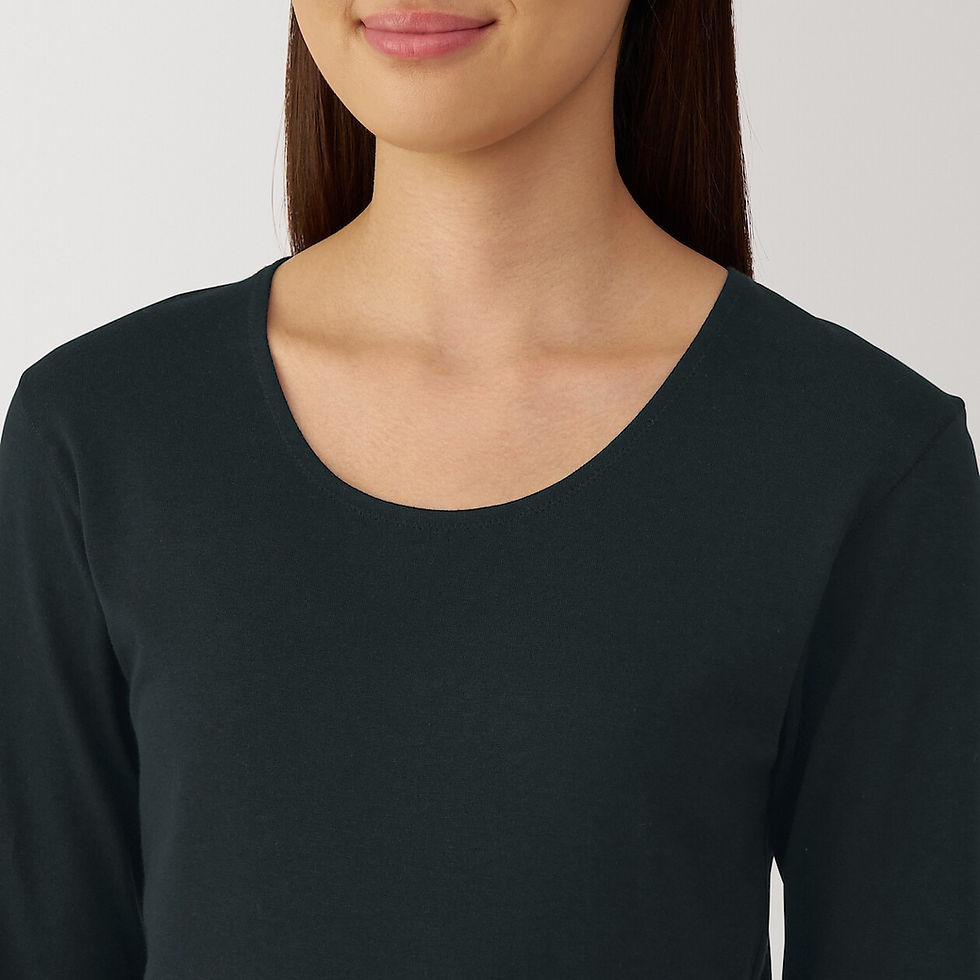 Thumbnail: Womens Warm Thick Cotton U-Neck T-Shirt
