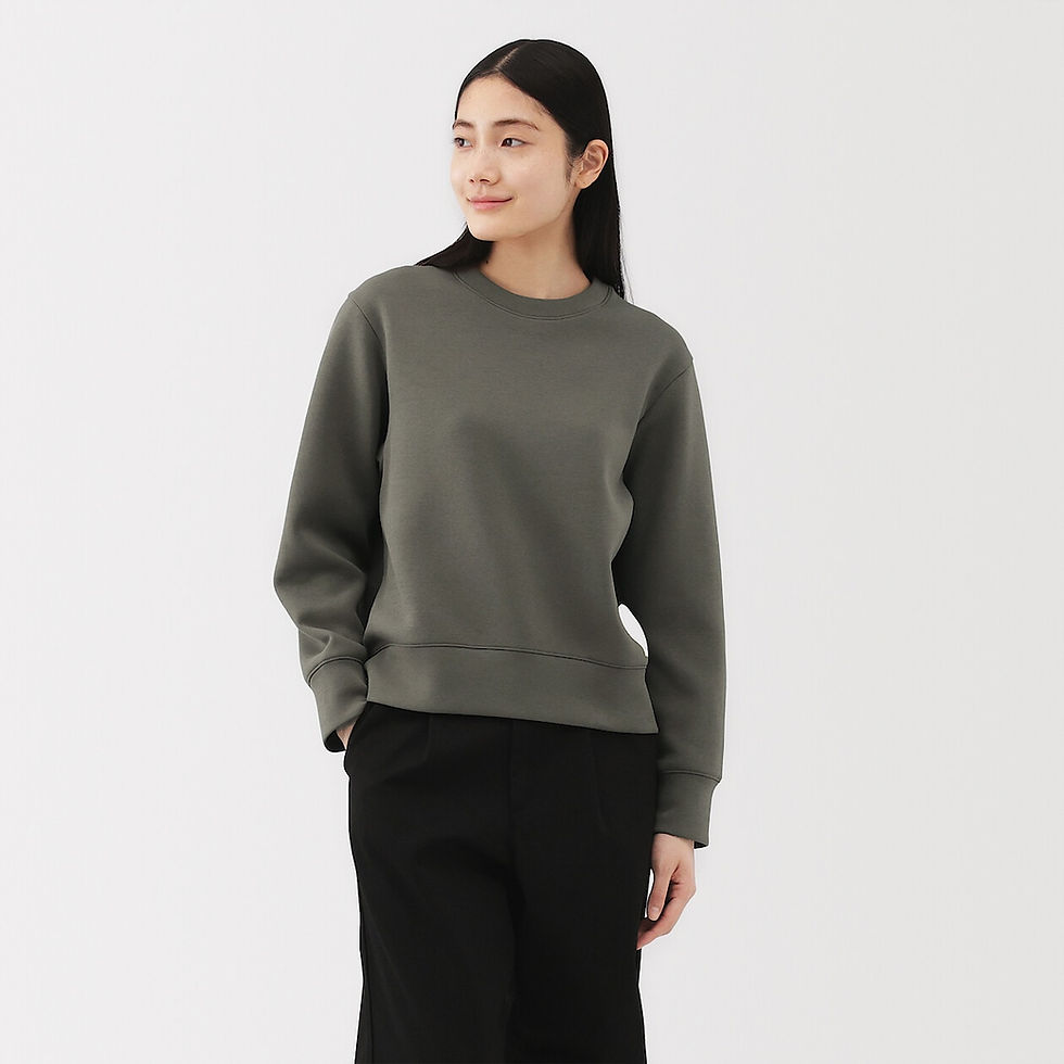 Thumbnail: Womens Double Knitted Crew Neck Sweatshirt