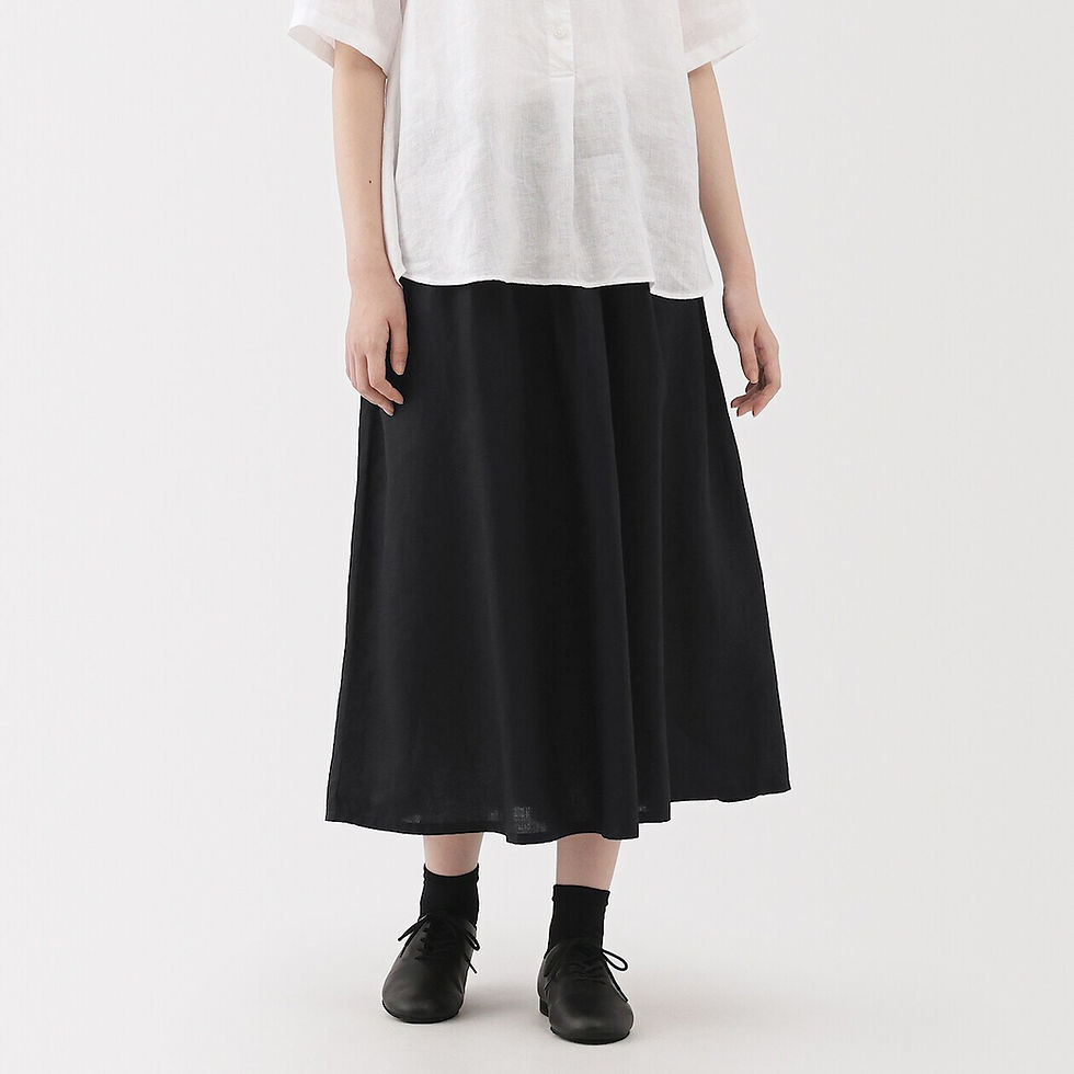 Thumbnail: Womens Washed Linen Long Skirt