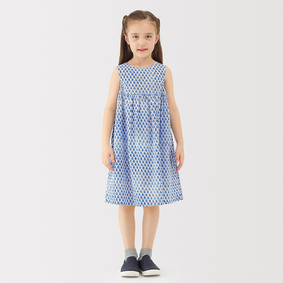 Thumbnail: Kids Block Printed Sleeveless Dress