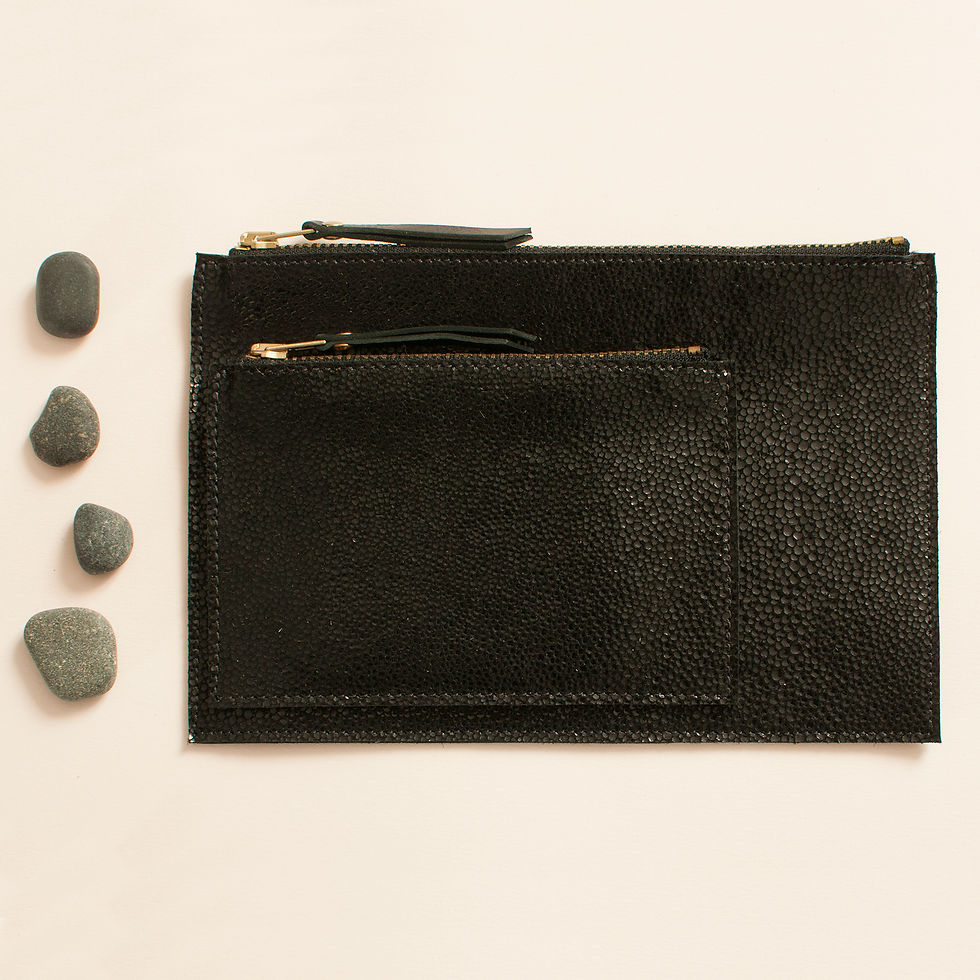 Miniature : Pochette Cancale - noir "bubble" & noir