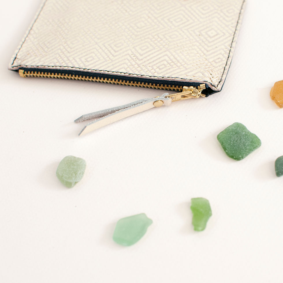 Miniature : mini Pochette Cancale - quadrillé & marine