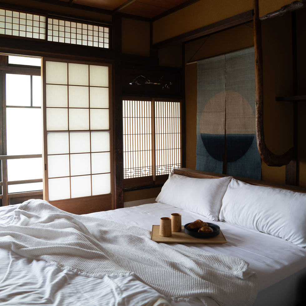 Bedroom with POJ artwork