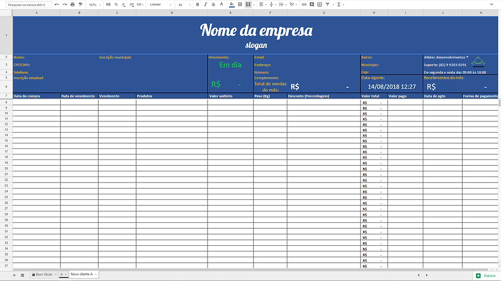 Controle de clientes modelo 2