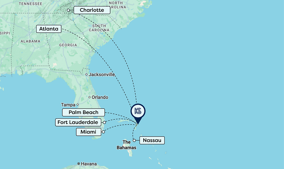 Flight Map out of Marsh Harbour